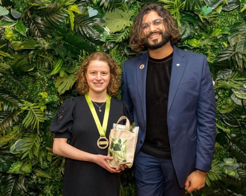 Councillor Parekh with Olivia Blake MP, at The Climate Coalition’s Green Heart Hero Awards. Photo credited to The Climate Coalition.